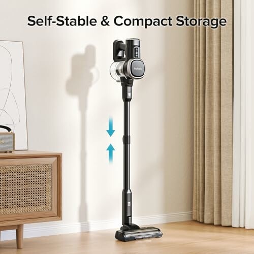 Lubluelu Cordless Vacuum Cleaner standing upright against a wall