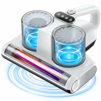 Handheld vacuum cleaner with dual canisters and LED lights