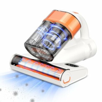 Handheld vacuum cleaner with transparent dustbin and LED lights