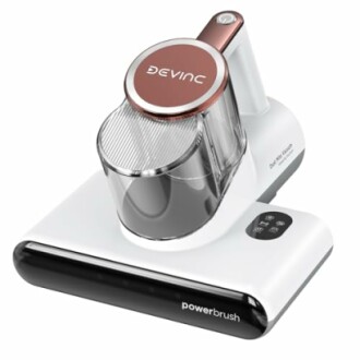 Handheld vacuum cleaner with transparent dust container.