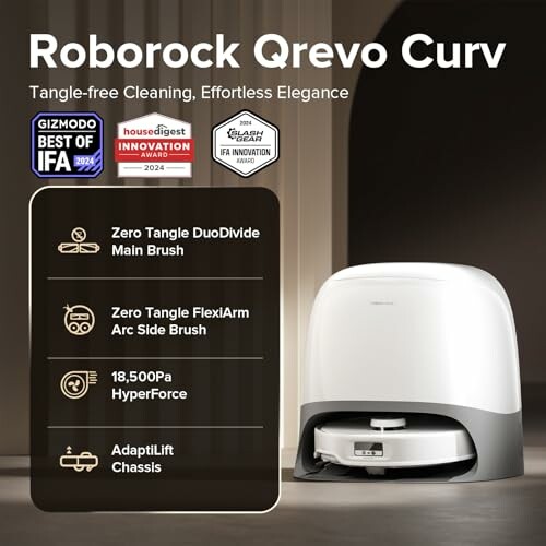 Roborock Qrevo Curv with cleaning features and awards