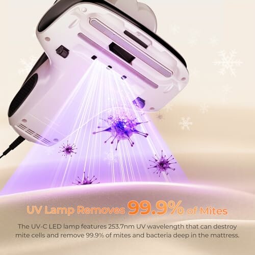 UV lamp device removing mites with UV-C light.