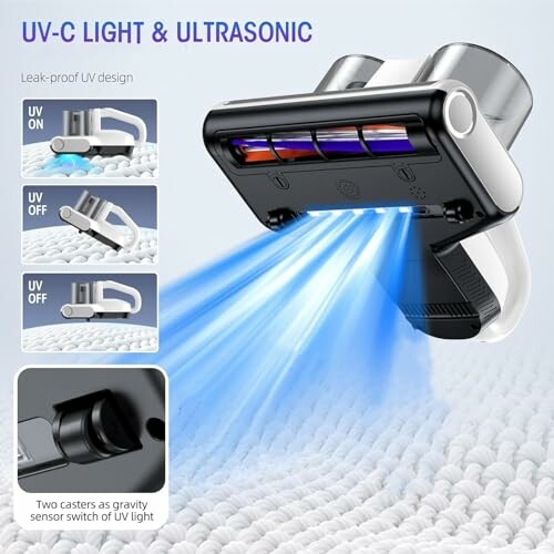 UV-C light and ultrasonic cleaner with leak-proof design