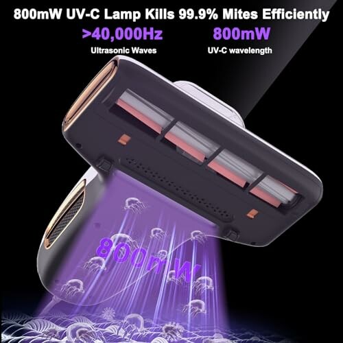 UV-C lamp device killing mites with ultrasonic waves