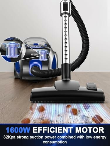 32Kpa 1600W Canister Vacuum Cleaner