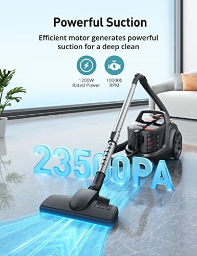 Aspiron 1200W Bagless Canister Vacuum