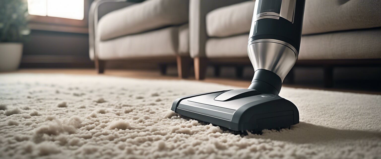 Close-up of an allergy vacuum capturing dust and allergens
