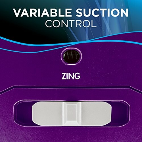 Variable suction control on a purple appliance.
